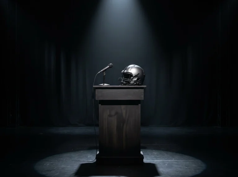 NFL Draft podium with team logos and a football helmet representing draft betting markets